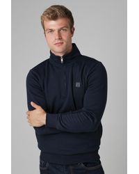 Tokyo Laundry - Dark Cotton Blend Quarter Zip Sweatshirt - Lyst