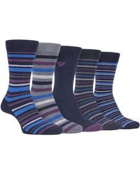 Farah - 5 Pack Thin Breathable Classic Striped Patterned Soft Top Cotton Dress Socks - Lyst