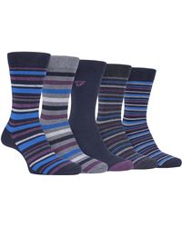 Farah - 5 Pack Thin Breathable Classic Striped Patterned Soft Top Cotton Dress Socks - Lyst