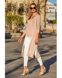 Sosandar - Rose Metallic Super Sparkly Longline Cardigan - Lyst