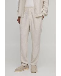 BoohooMAN - Slim Fit Half & Waist Linen Blend Trouser - Lyst