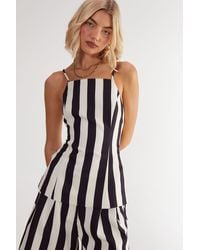 Nasty Gal - Stripe Print Tailored Backless Top - Lyst