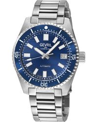 Gevril - Atlantic Avenue 316L Stainless Steel Case, Dark Ceramic Bezel, Embossed Dial, Bracelet - Lyst