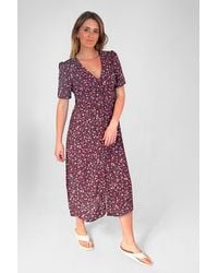 Secret Label - Nobody's Child Floral Button Down Midi Tea Dress - Lyst