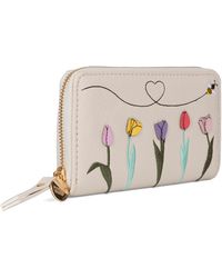Woodland Leathers - Rfid Floral Zip Around Purse Wallet - Lyst