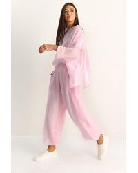 Bianco Lucci - High Waist Wide Leg Two-Piece Co-Ord Set - Lyst