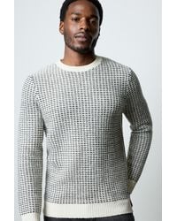 French Connection - Textured Waffle Knit Crew Neck Long Sleeve Jumper - Lyst