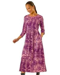 Roman - Petite Abstract Animal Pocket Dress - Lyst