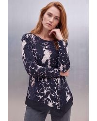 Roman - Animal Print Chiffon Hem Top - Lyst