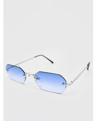 BoohooMAN - Hexagon Frameless Sunglasses - Lyst
