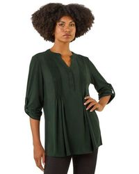 Roman - Pintuck Button Stretch Top - Lyst