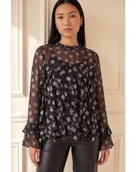 Roman - Star Jacquard Frill Top - Lyst