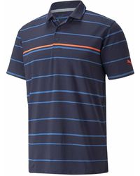 PUMA - Mattr Short Sleeve Collared Border Line Golf Polo Shirt 532976 03 - Lyst