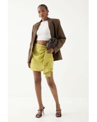 MissPap - Satin Drape Side Mini Skirt - Lyst