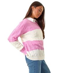 Roman - Petite Stripe Knitted Jumper - Lyst