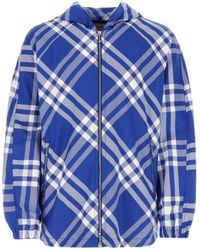 Burberry - Check-Pattern Hooded Zip-Up Jacket Nylon - Lyst