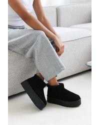 Where's That From - Wheres 'Janessa' Mini Faux-Suede Fur Lined Platform Ankle Boot - Lyst