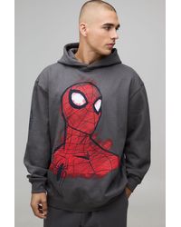 BoohooMAN - Oversized Spider- License Printed Hoodie Cotton - Lyst
