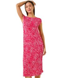 Roman - Abstract Print A-Line Midi Dress - Lyst