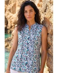 Roman - Classic Pintuck Ditsy Floral Print Top - Lyst