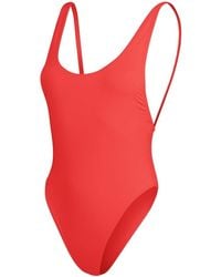 Speedo - Solid Patterned Scoop Neck One Piece Swimsuit - Lyst