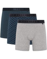 Ted Baker - 3Er-Pack Herren Weiche Atmungsaktive Baumwoll-Boxershorts - Lyst