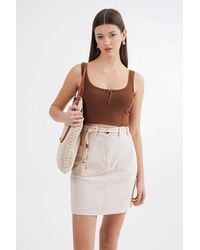 MixRay - High-Waisted Mini Skirt With Accessory Detail - Lyst