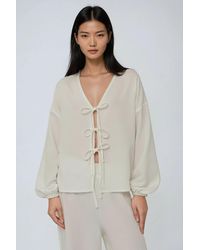 Hiccup - Relaxed Fit Tie Up Detail Blouse - Lyst