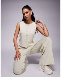 ASOS - Co-Ord Rib Button Front Waistcoat - Lyst