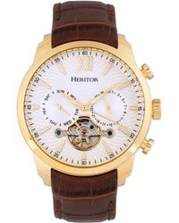 Heritor - Heritor Automatik Arthur Semi-Skelett Lederarmbanduhr Mit Tag/Datum - Lyst