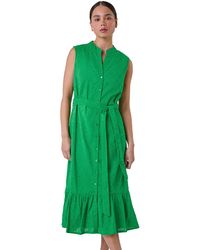 Roman Petite - Cotton Broderie Frill Midi Dress - Lyst