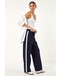 Roman - Tie Waist Bengaline Side Stripe Trouser - Lyst