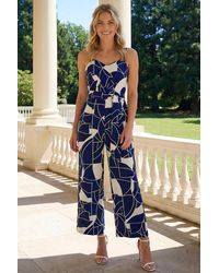 Roman - Abstract Print Pocket Jumpsuit - Lyst