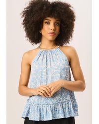 Gini London - Halter Neck Peplum Top - Lyst