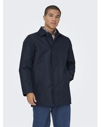 Only & Sons - Long Coat Lightweight Autumn Winter - Lyst