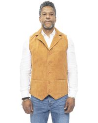 Infinity Leather - Classic Smooth Goat Suede Waistcoat-Exeter - Lyst