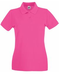 Fruit Of The Loom - Ladies Lady-Fit Premium Short Sleeve Polo Shirt Cotton - Lyst