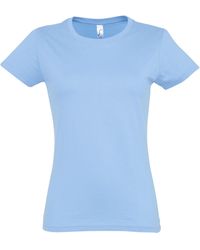 Sol's - Ladies Imperial Heavy Short Sleeve T-Shirt (Sky) - Lyst