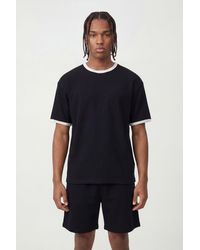 BoohooMAN - Oversized Waffle Ringer T-Shirt - Lyst