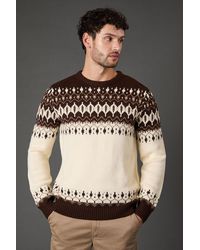 MAINE - Off Chunky Fairisle Pattern Knitted Christmas Jumper - Lyst