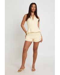 Boohoo - High Waisted Double Hem Tailored Shorts - Lyst