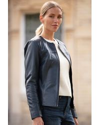 Ashwood Leather - 'Francesca' Collarless Real Fashion Jacket - Lyst