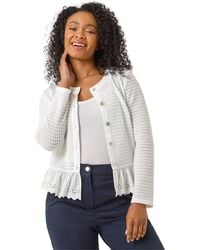 Roman - Petite Broderie Hem Stretch Top - Lyst
