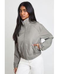 Boohoo - Boxy Funnel Neck Bomber Jacket - Lyst