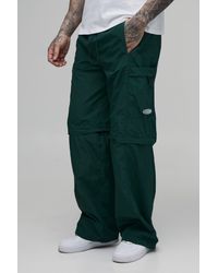 BoohooMAN - Tall Baggy Fit Zip Off Cargo Utility Track Pants - Lyst