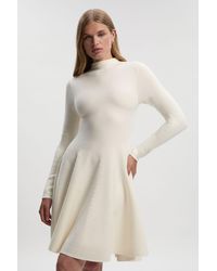 Karen Millen - Petite Viscose Blend Full Circle Knit Mini Dress - Lyst