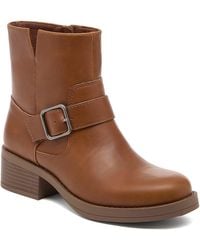 Rocket Dog - Freddie Titan Polyurethane Cognac Heeled Ankle Boots - Lyst