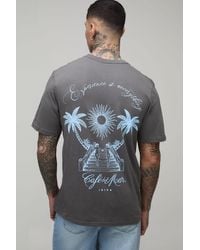 BoohooMAN - Tall Oversized Cafe Del Mar Palm License Print T-Shirt - Lyst