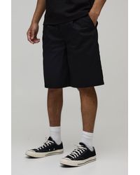 BoohooMAN - Relaxed Fit Pleat Front Work 365 Jort - Lyst