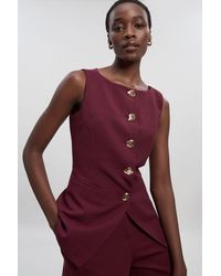 Karen Millen - Compact Essential Button Detail Waistcoat - Lyst
